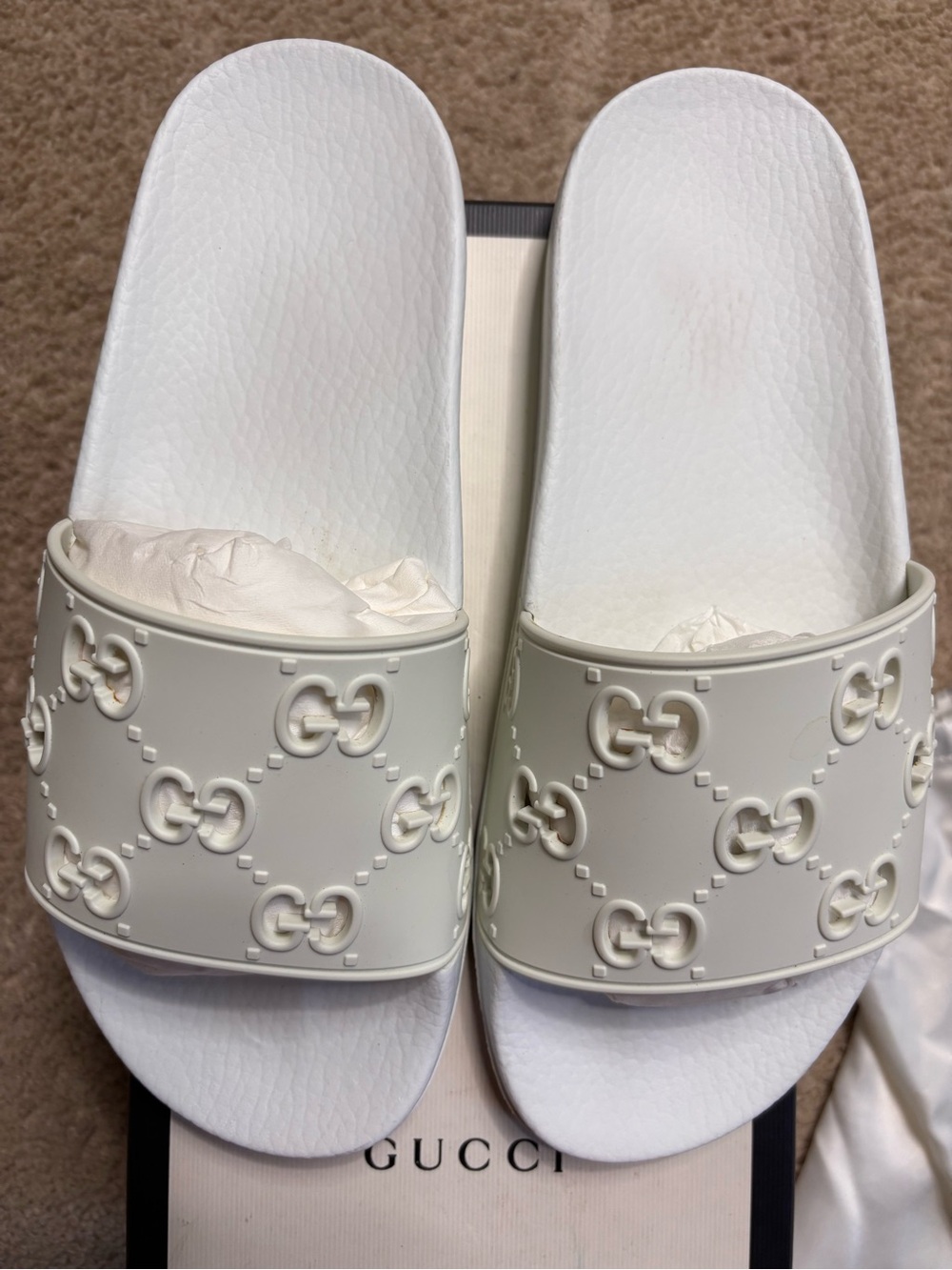 Authentic Gucci Rubber GG Sandals